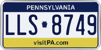 PA license plate LLS8749