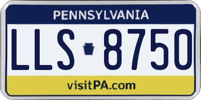 PA license plate LLS8750