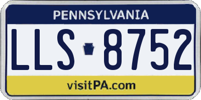 PA license plate LLS8752