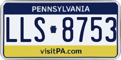 PA license plate LLS8753