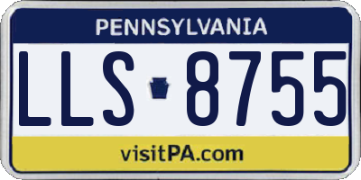 PA license plate LLS8755