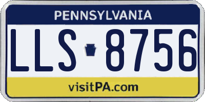PA license plate LLS8756