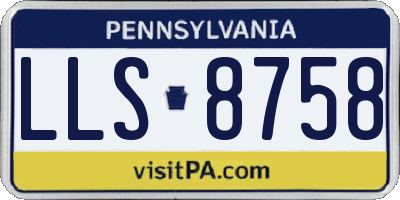 PA license plate LLS8758