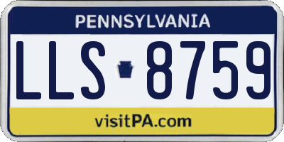 PA license plate LLS8759