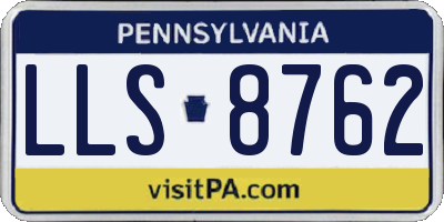 PA license plate LLS8762