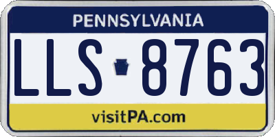 PA license plate LLS8763