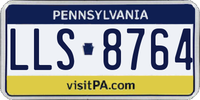 PA license plate LLS8764