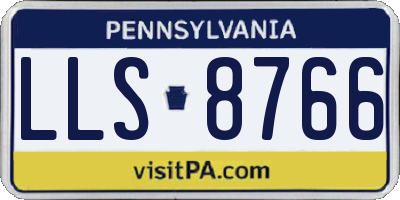 PA license plate LLS8766