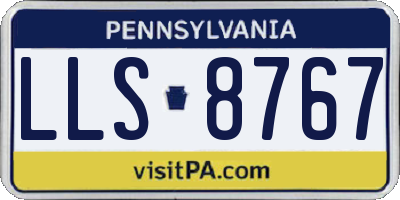 PA license plate LLS8767