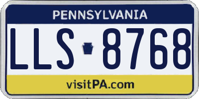 PA license plate LLS8768