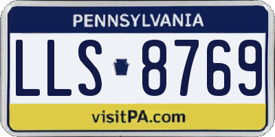 PA license plate LLS8769