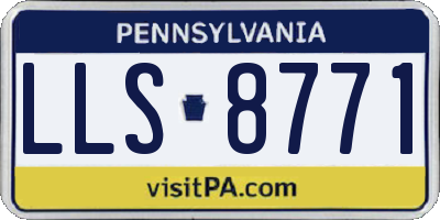 PA license plate LLS8771