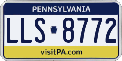 PA license plate LLS8772