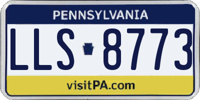 PA license plate LLS8773