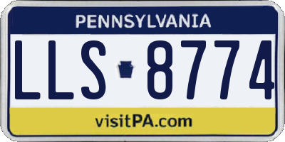 PA license plate LLS8774