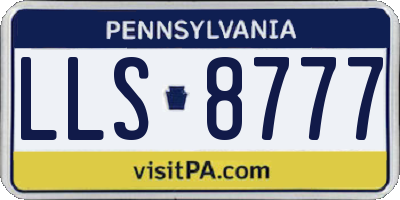PA license plate LLS8777