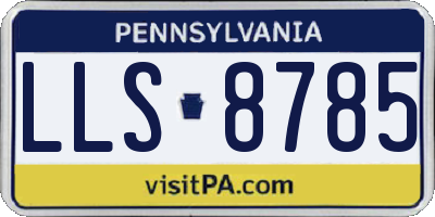 PA license plate LLS8785