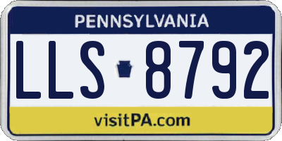 PA license plate LLS8792