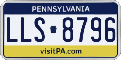 PA license plate LLS8796