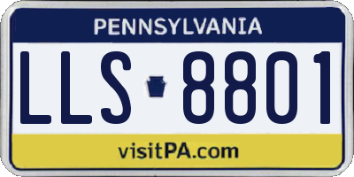 PA license plate LLS8801