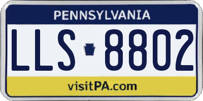 PA license plate LLS8802
