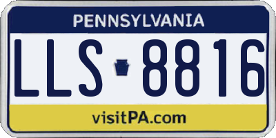 PA license plate LLS8816