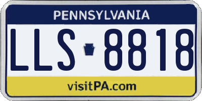 PA license plate LLS8818
