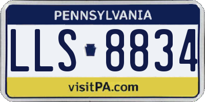 PA license plate LLS8834