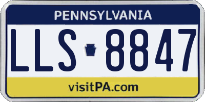 PA license plate LLS8847