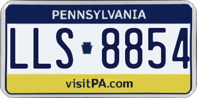 PA license plate LLS8854