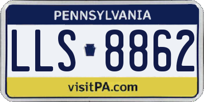 PA license plate LLS8862