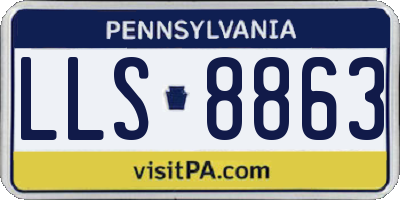 PA license plate LLS8863