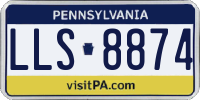 PA license plate LLS8874