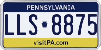 PA license plate LLS8875
