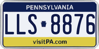 PA license plate LLS8876