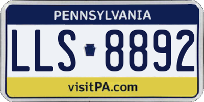 PA license plate LLS8892