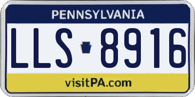 PA license plate LLS8916