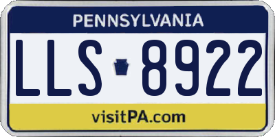 PA license plate LLS8922