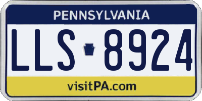 PA license plate LLS8924