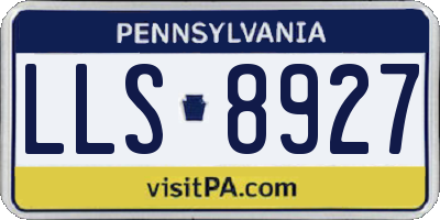 PA license plate LLS8927