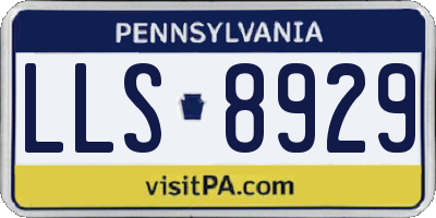 PA license plate LLS8929