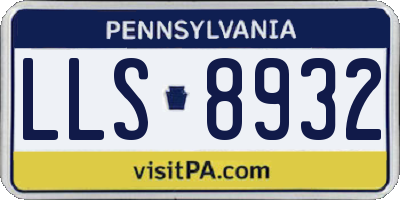 PA license plate LLS8932