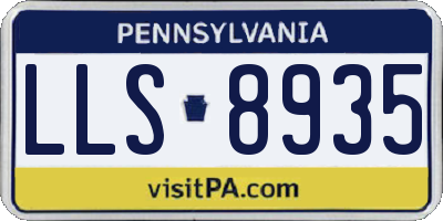PA license plate LLS8935