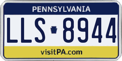 PA license plate LLS8944