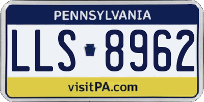 PA license plate LLS8962
