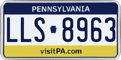 PA license plate LLS8963