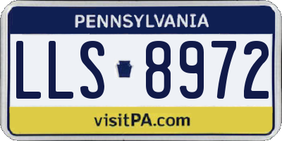 PA license plate LLS8972