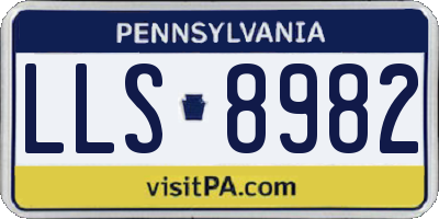 PA license plate LLS8982