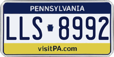 PA license plate LLS8992