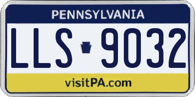 PA license plate LLS9032
